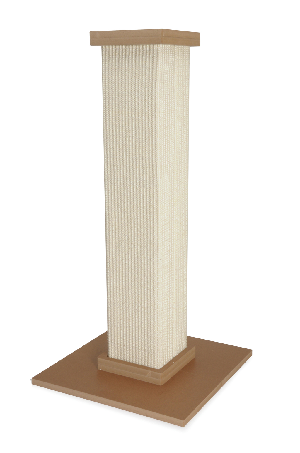 AC121-B.jpg Wooden and sisal scratching post, square column base, light colour, 40x40x80h cm - Image 1