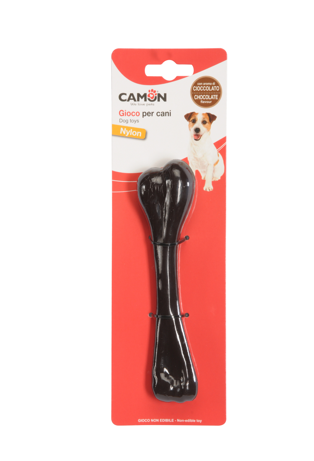 AD512.jpg GIOCO Cane - OSSO in Nylon, Aromat. CIOCCOLATO, 17cm -4p - Image 1