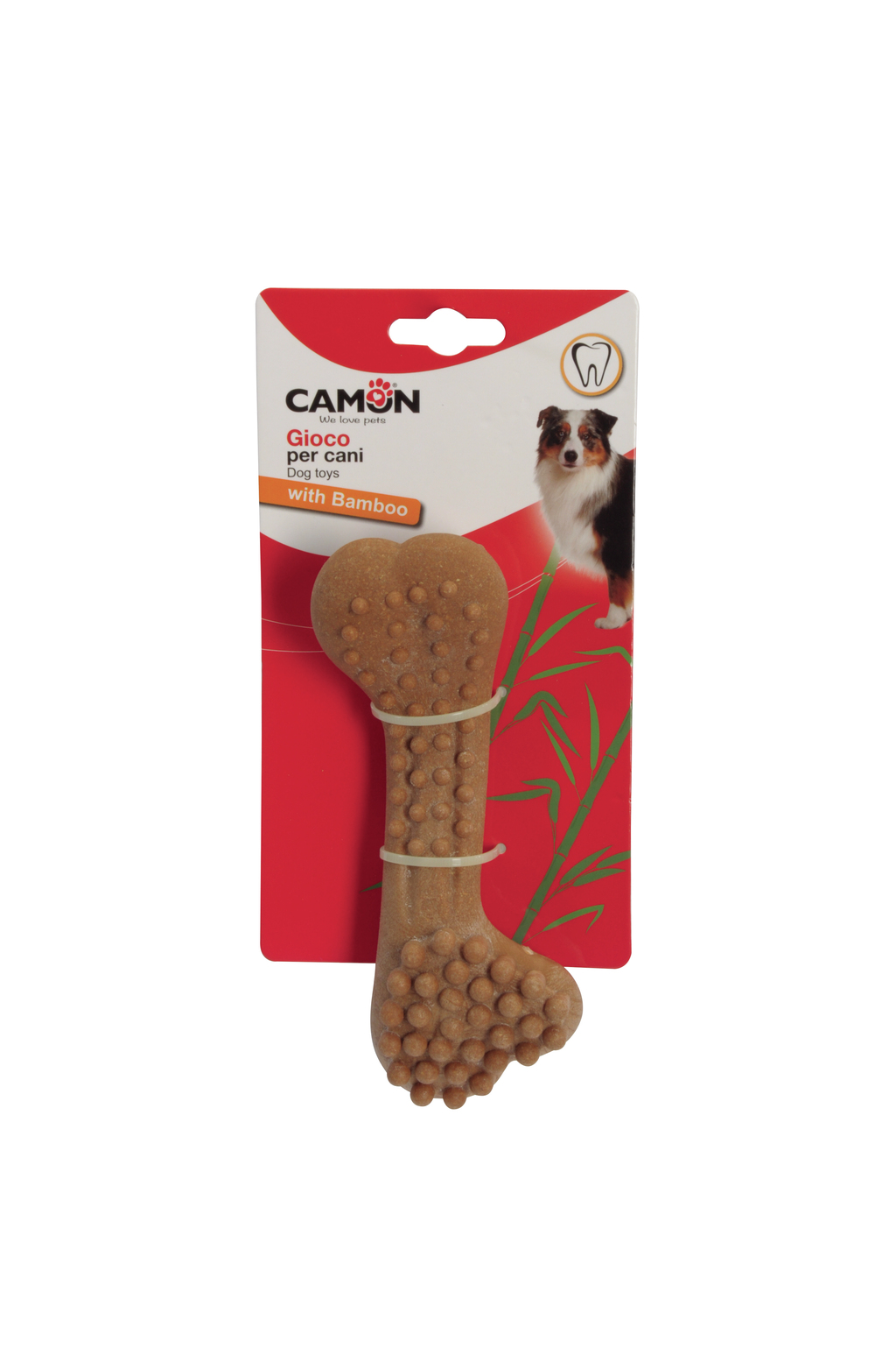 AD523.jpg Dog toy with bamboo, big bone, 17cm - 6pcs - Image 1