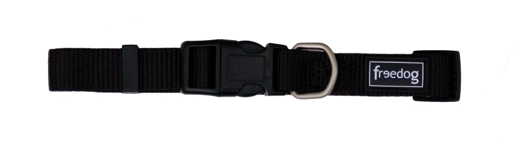 FR12503.jpg Basic Nylon Collar BLACK L 25mm x 38/66cm - Image 1
