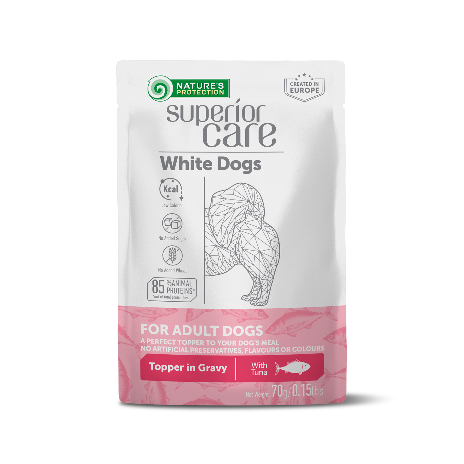 UNINPSC70010.jpg NP White Dogs with Tuna, canned withcoated 70gr pouch - Image 1