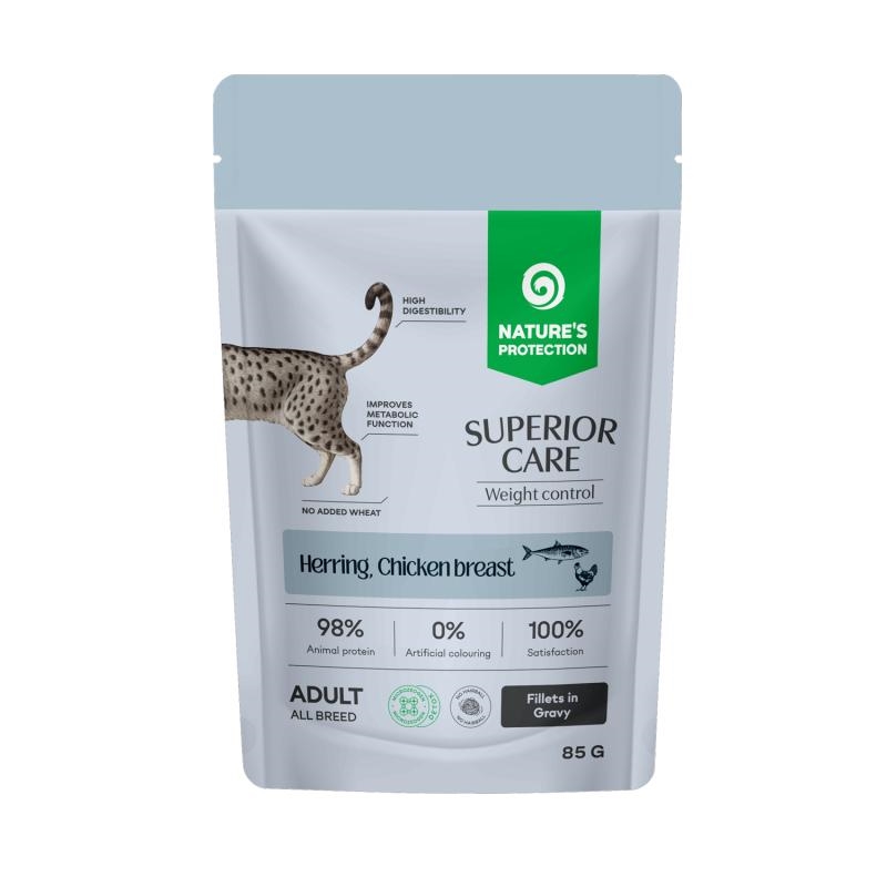 NPSC47911.jpg NP GF wet with herring chicken breast to maintain healthy weight fdult cats 85gr - Image 1