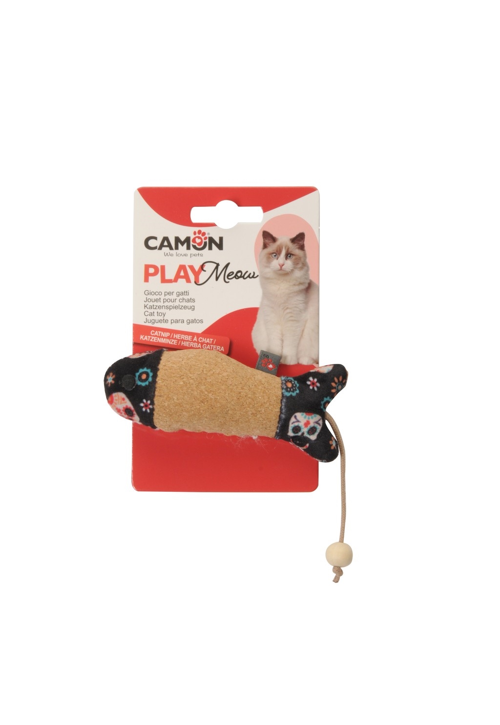 AG0404.jpg Gioco Gatto in poliestere c/catnip, Pesciolini, approx.10cm - Image 1