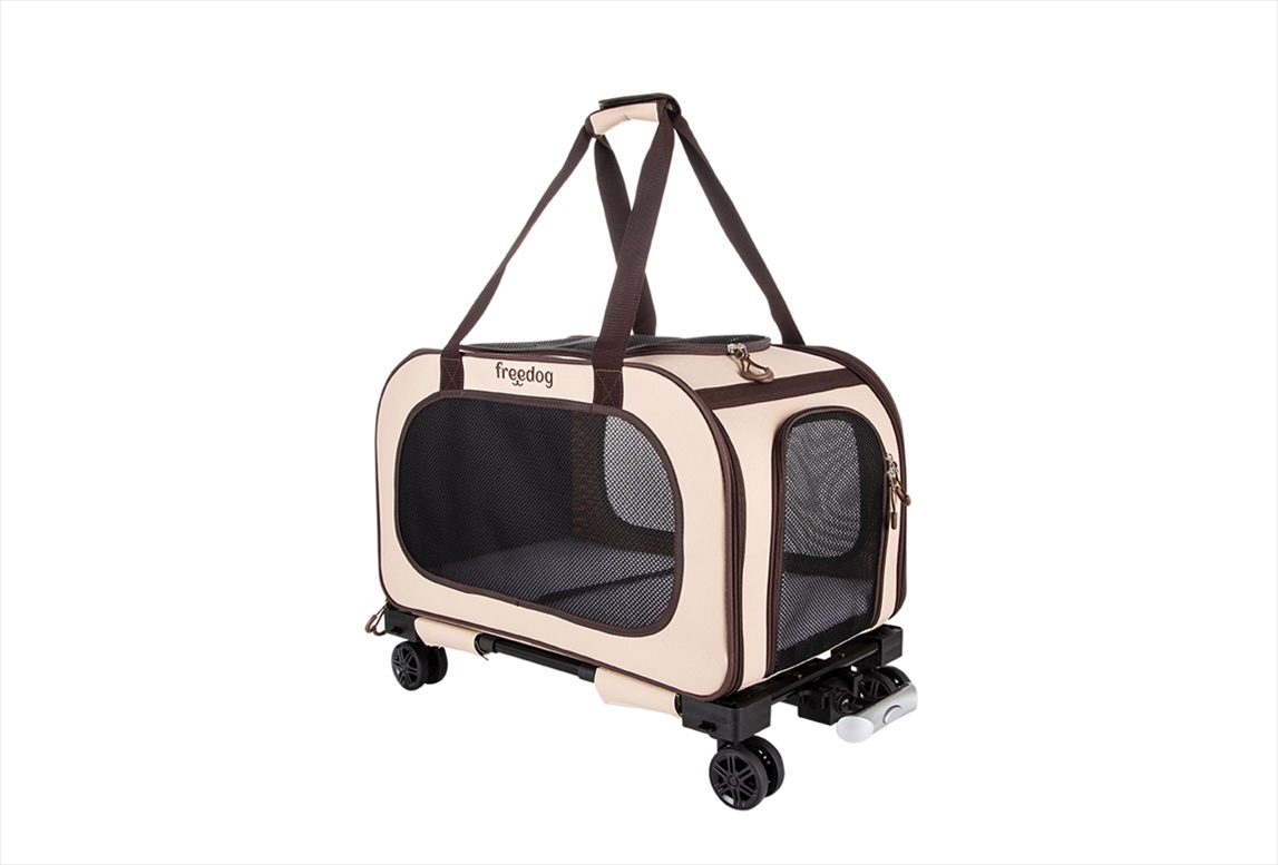 FR050230119.jpg Pet Carrier Trolley TravelTails Cream Chocolate - Image 1