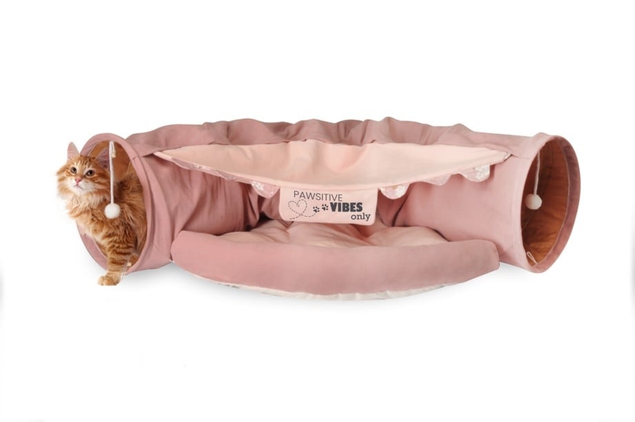 B045-M.jpg Cat toy - Cat tunnel bed with toys - diameter 27cm - Image 1