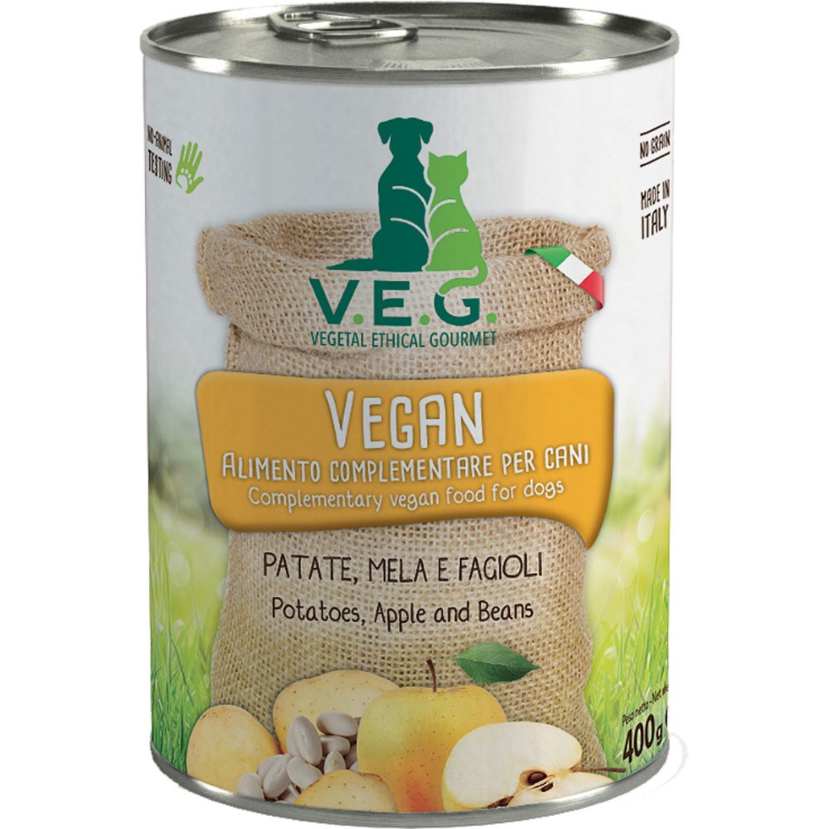 CV12-400.jpg Vegan Dog Cats Apple and Potatoes 400g - Image 1